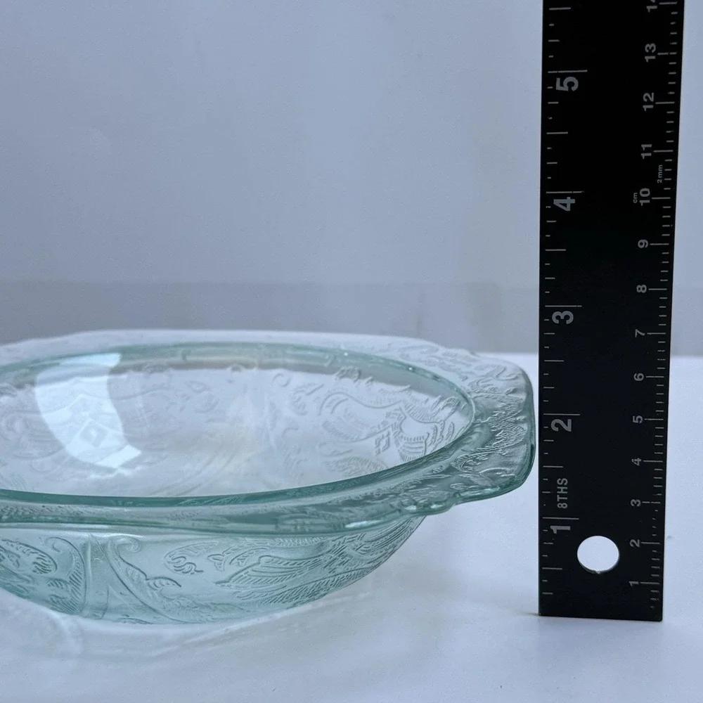 Vintage Depression Glass Recollection Madrid Teal Cereal Salad Bowl Set of‎ 4